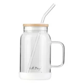 Pojemniki kuchenne - Słoik ze słomką VIALLI DESIGN Fuori 600 ml Biały - miniaturka - grafika 1