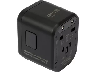 UNIWERSALNY ADAPTER PODRÓŻNY DO PONAD 150 KRAJÓW Z SZYBKĄ ŁADOWARKĄ USB Q.C. 3.0, PD USB-C, 5V/3A - 9V/2A - 12V/1.5A 18W - Kostki, złączki, wtyczki - miniaturka - grafika 2