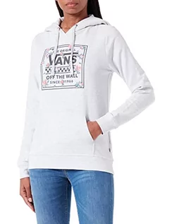 Bluzy damskie - Vans Damska bluza z kapturem Stackton z kapturem w kwiaty, biały, wrzosowy, XXS, Biały wrzos, XXS - grafika 1