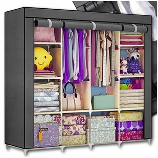 SZAFA MATERIAŁOWA DUŻA SZAFA TEKSTYLNA składana TURYSTYCZNA organizer XL - Szafy - miniaturka - grafika 1