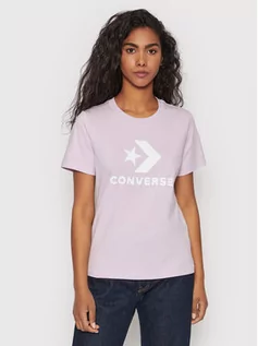 Koszulki i topy damskie - Converse T-Shirt Boosted Star Chevron Crew Neck 10018569-A38 Fioletowy Standard Fit - grafika 1
