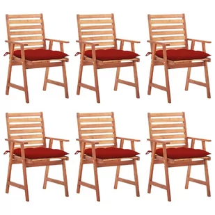 vidaXL Lumarko Krzesła ogrodowe z poduszkami, 6 szt., lite drewno akacjowe! 3078368 - Fotele i krzesła ogrodowe - miniaturka - grafika 1