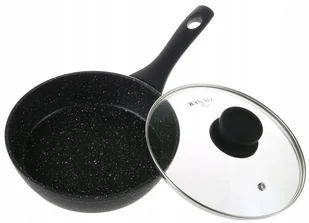 Patelnia Marmurowa Głęboka 18cm Z Pokrywką 7712 - Patelnie - miniaturka - grafika 1