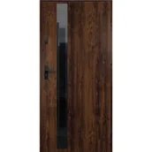 Drzwi zewnętrzne - O.K.DOORS Drzwi zewnętrzne wejściowe z szybą Glasso BL68 orzechowe 80 prawe - miniaturka - grafika 1