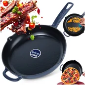 Patelnie - Patelnia żeliwna emaliowana indukcja na indukcję ciężka LITINA 28 cm ORION 113219 - miniaturka - grafika 1