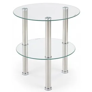 Bezbarwna Okrągła Ława Szklana 140 Cm Marea 2X - Ławy i stoliki kawowe - miniaturka - grafika 1