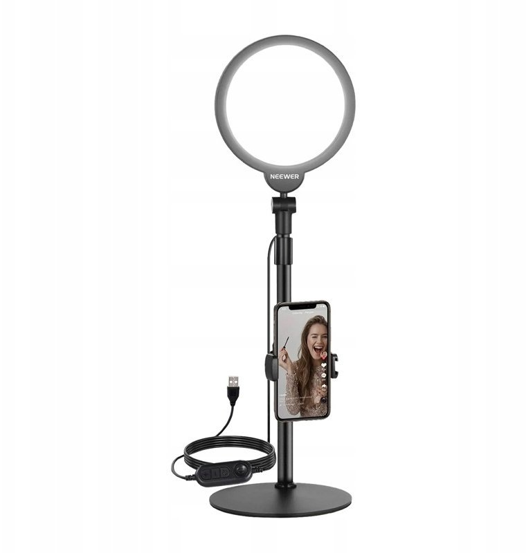 Lampa pierścieniowa Neewer Zestaw selfie do telefonu z okrągłą lampą LED Neewer R06 18cm
