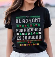 Bluzki damskie - czarna damska koszulka OL AJ ŁONT - miniaturka - grafika 1