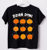 Koszulki dla dziewczynek - Czarna koszulka na dzień dyni z napisem dzień dyni - miniaturka - grafika 1