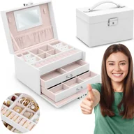 Biżuteria - akcesoria - ﻿Szkatułka na biżuterię MS-700 Massido - biała - miniaturka - grafika 1