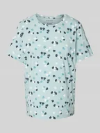 Koszulki i topy damskie - T-shirt z wzorem na całej powierzchni - miniaturka - grafika 1
