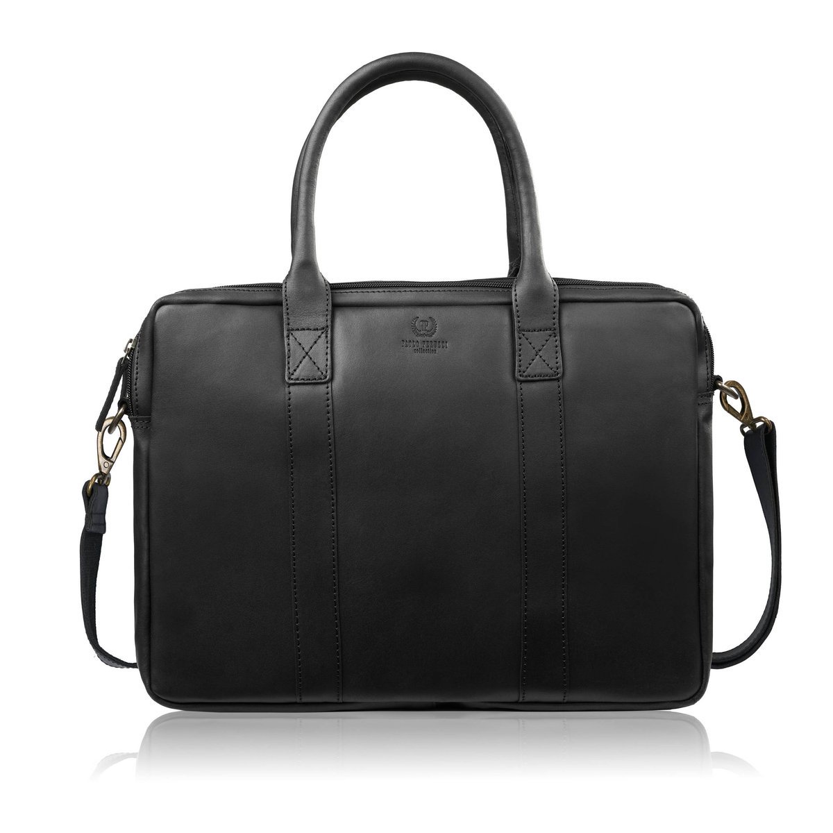 Torba męska na ramię skórzana na dokumenty A4 na laptopa czarna elegancka Paolo Peruzzi IM-05-BL