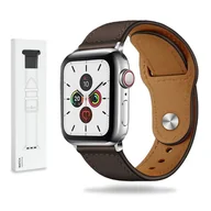 Akcesoria do smartwatchy - Skórzany pasek Apple Watch ( 38 / 40 / 41 MM ) ciemny brąz - miniaturka - grafika 1