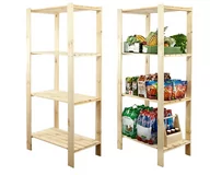 Regały - Maxi Regał Drewniany 166,4X80X50 Cm 4 Półki Ażurowe Surowy Drewno Sosnowe Naturalny Maxi-4Ma / Wamar-Sosenka - miniaturka - grafika 1