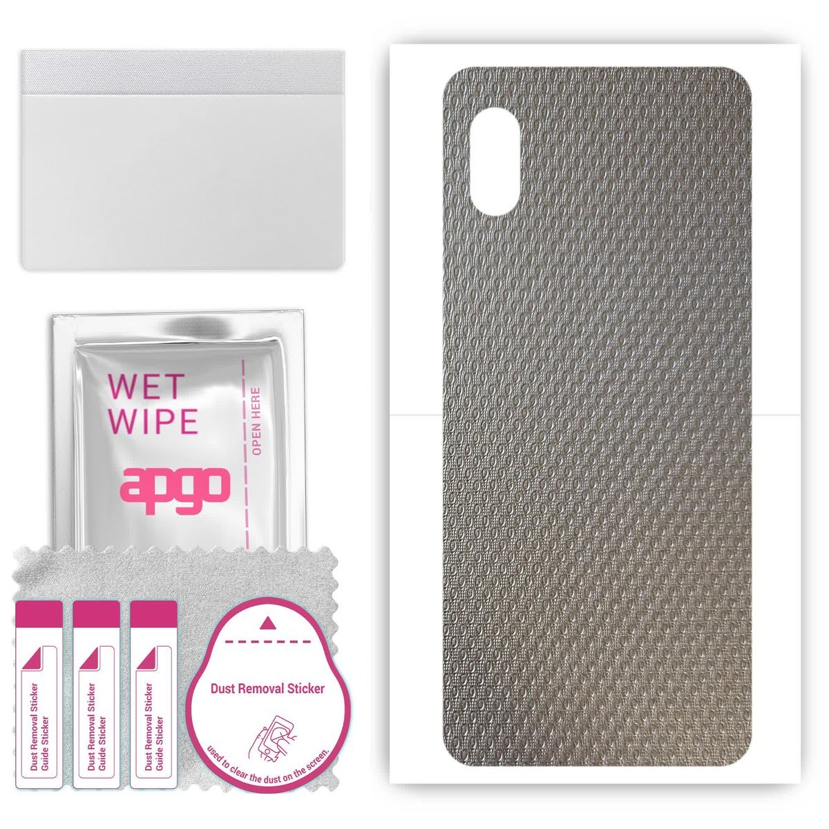 Folia naklejka skórka strukturalna na TYŁ do Samsung Galaxy A21 SC-42A - Aluminium krople - apgo SKINS