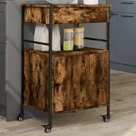 Wózki kuchenne - Wózek kuchenny dąb wędzony 56x43x89,5 cm materiał drewnopochodny - miniaturka - grafika 1