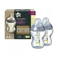 Butelki dla niemowląt - Tommee Tippee Butelka antykolkowa dekorowana Close to Nature - podwójny zestaw (260ml, smoczek, nakrętka, nasadka) - miniaturka - grafika 1