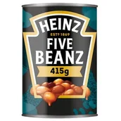 Koncentraty warzywne, przeciery - Heinz Five Beanz 5 rodzajów fasoli w sosie pomidorowym 415 g - miniaturka - grafika 1