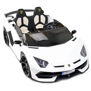 Import SUPER-TOYS LICENCJONOWANY LAMBORGHINI AVENTADOR SVJ DLA 2 DZIECI FUNKCJA DRIFTU MIĘKKIE SIEDZENIE MIĘKKIE KOŁA/SX2028 SX-2028-BIAŁY - Pojazdy elektryczne dla dzieci - miniaturka - grafika 1
