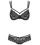 Komplety bielizny - Obsessive BIELIZNA-860-SET-1 KOMPLET 2-CZĘŚCIOWY CZARNY L/XL - miniaturka - grafika 1