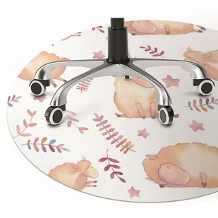 Podkładka pod krzesło obrotowe Owieczki fi100 cm - Podnóżki, podpórki, podkładki - miniaturka - grafika 1