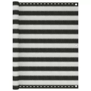 vidaXL Parawan balkonowy z HDPE, 120x400 cm, antracytowo-biały vidaXL - Parawany - miniaturka - grafika 1