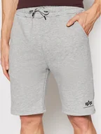 Spodnie sportowe męskie - Alpha Industries Szorty sportowe Basic 116363 Szary Regular Fit - miniaturka - grafika 1