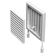 Kratki wentylacyjne - Kratka wentylacyjna z siatką, regulowaną żaluzją i kołnierzem 100 mm - miniaturka - grafika 1
