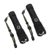 Latarki - Akumulatorowa latarka kempingowa LED, wielofunkcyjna latarka zewnętrzna, 1500 mAh, zestaw 2 szt. (czarna) - miniaturka - grafika 1