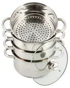 Zestawy garnków i patelni - Zestaw stalowych garnków na parę 18cm H1-C53 - miniaturka - grafika 1