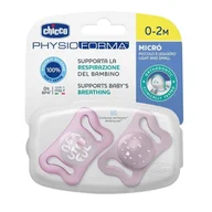 Kosmetyczki, organizery i kuferki - PhysioForma silikonowy smoczek do uspokajania Micro 0-2m+ Różowy 2szt. - miniaturka - grafika 1