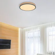 Lampy sufitowe - Globo Lampa sufitowa LED Doro, Ø 45 cm, ciemny grafit/drewno, drewno, CCT - miniaturka - grafika 1