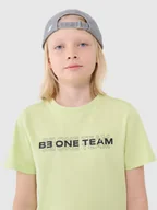 Koszulki dla chłopców - 4F T-shirt z nadrukiem chłopięcy - zielony 122 (6-7 lat) - miniaturka - grafika 1