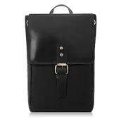 Plecaki - PLECAK DAMSKI VINTAGE Z CANVASU I SKÓRY NATURALNEJ PAOLO PERUZZI SI-04-BL - miniaturka - grafika 1