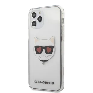 Karl Lagerfeld Choupette Head Heart - Etui iPhone 12 / iPhone 12 Pro przezroczysty - Etui i futerały do telefonów - miniaturka - grafika 1
