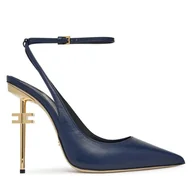 Sandały damskie - Sandały Elisabetta Franchi SA-26B-51E2 Granatowy - miniaturka - grafika 1