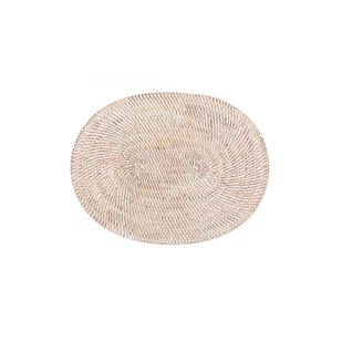 Biała rattanowa mata stołowa Tiseco Home Studio, 30x40 cm - Obrusy i serwetki - miniaturka - grafika 1
