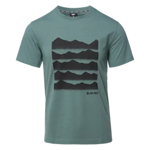 Męska Koszulka z krótkim rękawem HI-TEC AMEZO M000272739 – Zielony - Koszulki męskie - miniaturka - grafika 1