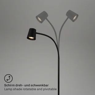 Briloner Lampa stojąca Skriva, regulowana, GU10, czarna - Lampy stojące - miniaturka - grafika 1