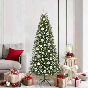 vidaXL Zestaw Bombek Choinkowych 120 pcs Srebrny Z tworzywa sztucznego - Bombki - miniaturka - grafika 1