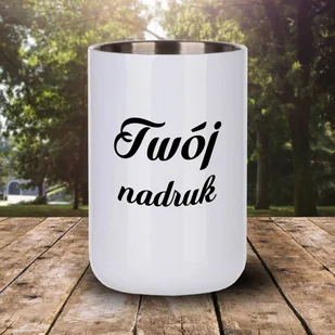 Prosty kubek 350 ml ze stali nierdzewnej z Twoim nadrukiem - biały - Kubki - miniaturka - grafika 1