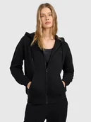 Bluzy damskie - 4F Bluza dresowa rozpinana z kapturem damska - czarna XXL - miniaturka - grafika 1