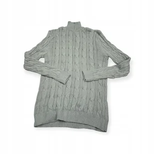 Męski Sweter z Półgolfem Styl Old Money Splot Warkoczowy Rozmiar L - Swetry męskie - miniaturka - grafika 1