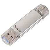 Pendrive - Pendrive HAMA C-Laeta 128GB, USB-C/USB 3.1 Gen. 1 (USB 3.0), Odczyt 70 MB/s Srebrny - miniaturka - grafika 1