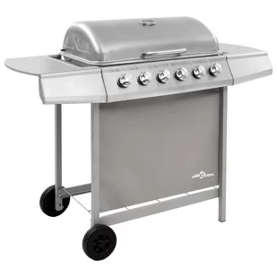vidaXL Grill gazowy z 6 palnikami, srebrny - Grille gazowe - miniaturka - grafika 1