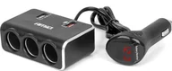 Ładowarki samochodowe - Rozdzielacz gniazda zapalniczki z ładowarką 2x usb-a qc3.0 12v 24v 120w 80cm amio-04364 - miniaturka - grafika 1
