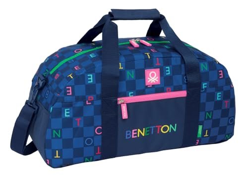 Safta BENETTON DAMERO - torba sportowa, plecak, idealny dla dzieci w różnym wieku, wygodna i wszechstronna, jakość i wytrzymałość, 50 x 26 x 20 cm, Granatowy, M, Casual