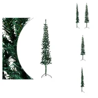 Choinki - vidaXL Sztuczna pół choinka ze stojakiem wąska zielona 240 cm - Choinki - miniaturka - grafika 1