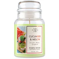 Świece - Świeca zapachowa sojowa w szkle duża Purple River 623 g Ogórek Melon Cucumber Melon - miniaturka - grafika 1