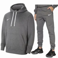 Dresy męskie - Nike dres męski komplet dresowy spodnie bluza bawełna POPIEL, SZARY XL - miniaturka - grafika 1